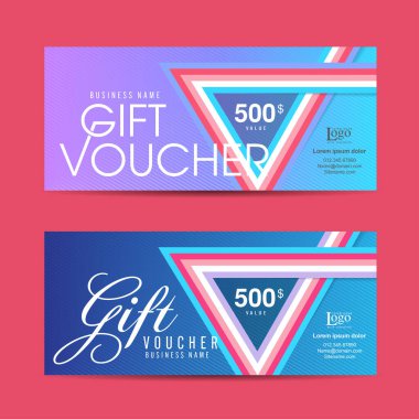 Hediye çeki indirim şablonu. Vektör illüstrasyonu.
