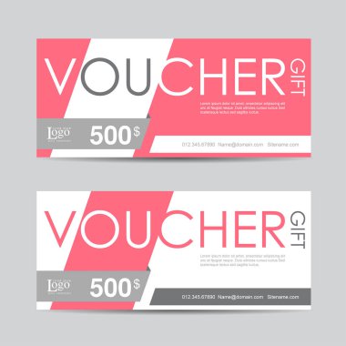 Hediye çeki indirim şablonu. Vektör illüstrasyonu.