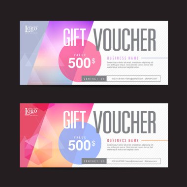 Hediye çeki indirim şablonu. Vektör illüstrasyonu.