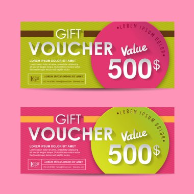 Hediye çeki indirim şablonu. Vektör illüstrasyonu.