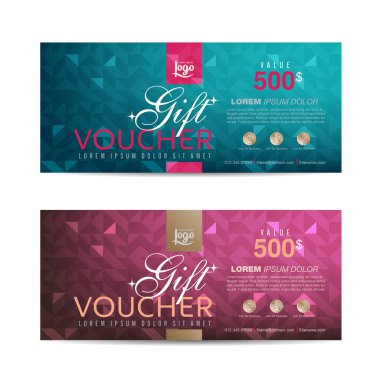 Hediye çeki indirim şablonu. Vektör illüstrasyonu.