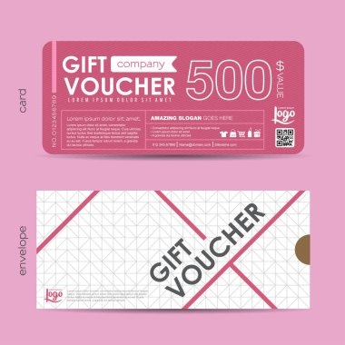 Hediye çeki indirim şablonu. Vektör illüstrasyonu.