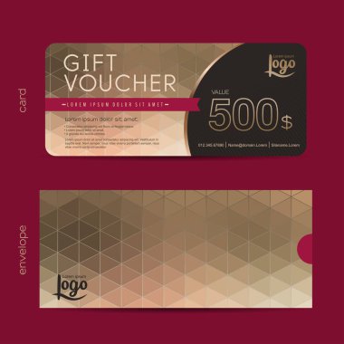 Hediye çeki indirim şablonu. Vektör illüstrasyonu.