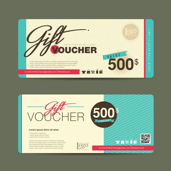 Gift Voucher Discount Template Vector Illustration — Stock Vector