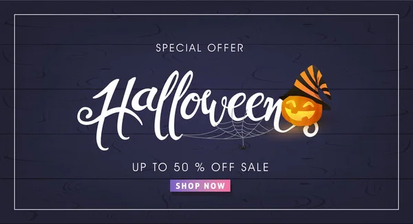 Feliz Halloween Venta Banners Template Vector Ilustración — Vector de stock