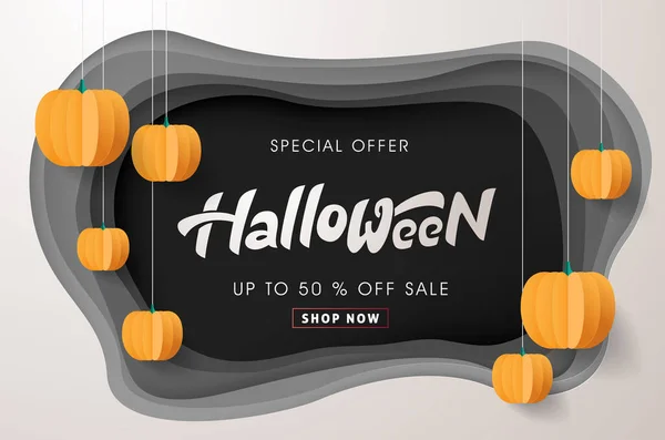 Feliz Halloween Venta Banners Template Vector Ilustración — Vector de stock