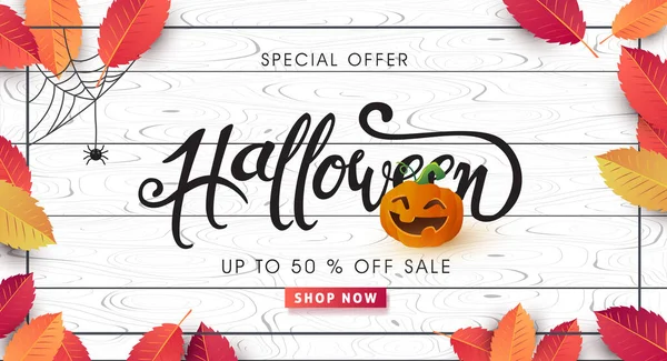 Feliz Halloween Venta Banners Template Vector Ilustración — Vector de stock