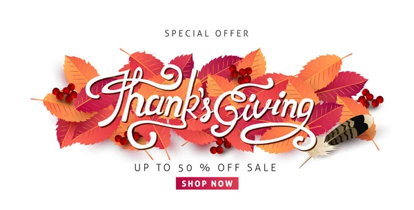 Thanksgiving Day Banner Hintergrund Feier Zitat Für Card Vector Illustration — Stockvektor