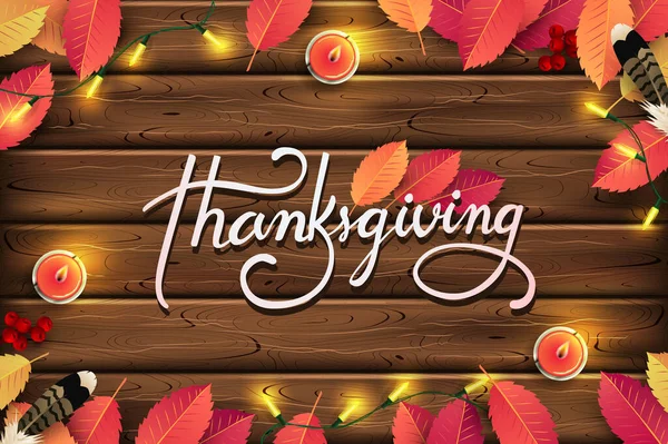 Thanksgiving Day Banner Hintergrund Feier Zitat Für Card Vector Illustration — Stockvektor