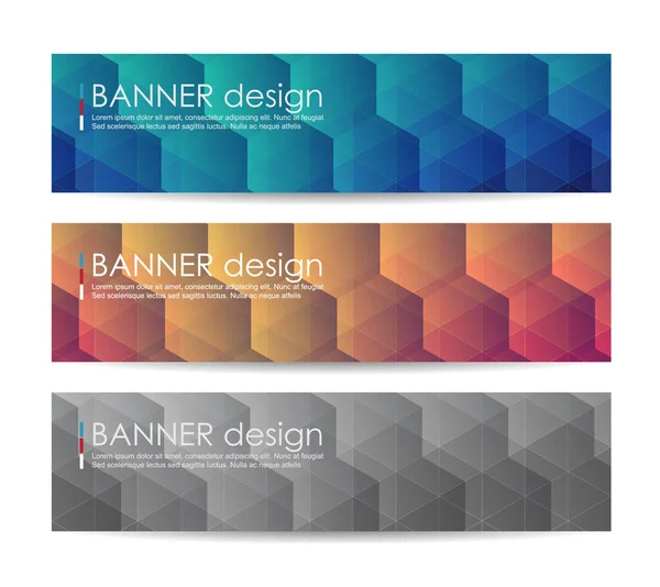 Conjunto Banners Vetoriais Modernos Com Fundo Abstrato Fundo Vetorial — Vetor de Stock