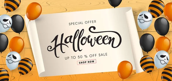 Feliz Halloween Banners Fiesta Invitación Background Vector Ilustración — Vector de stock