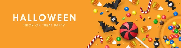 Glad Halloween Banderoller Fest Inbjudan Bakgrund Vektor Illustration — Stock vektor