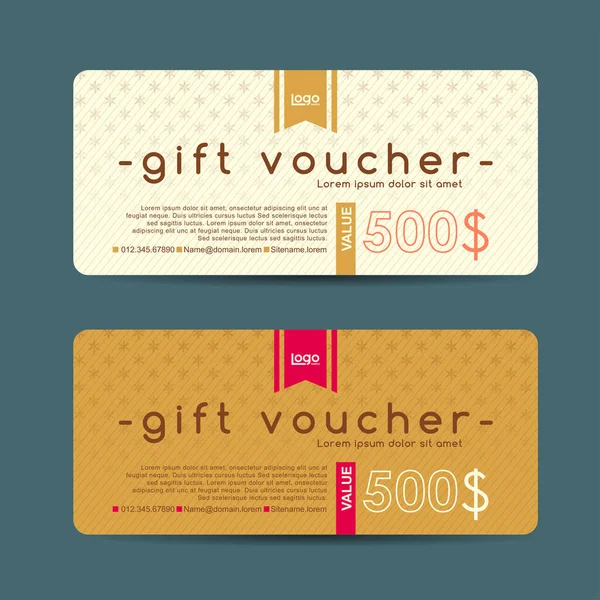 Gift Voucher Coupon Template — Stock Vector