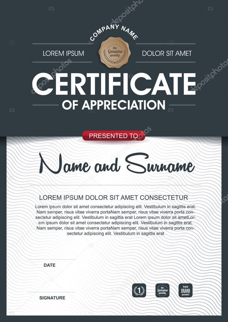 certificate of achievement border vector template