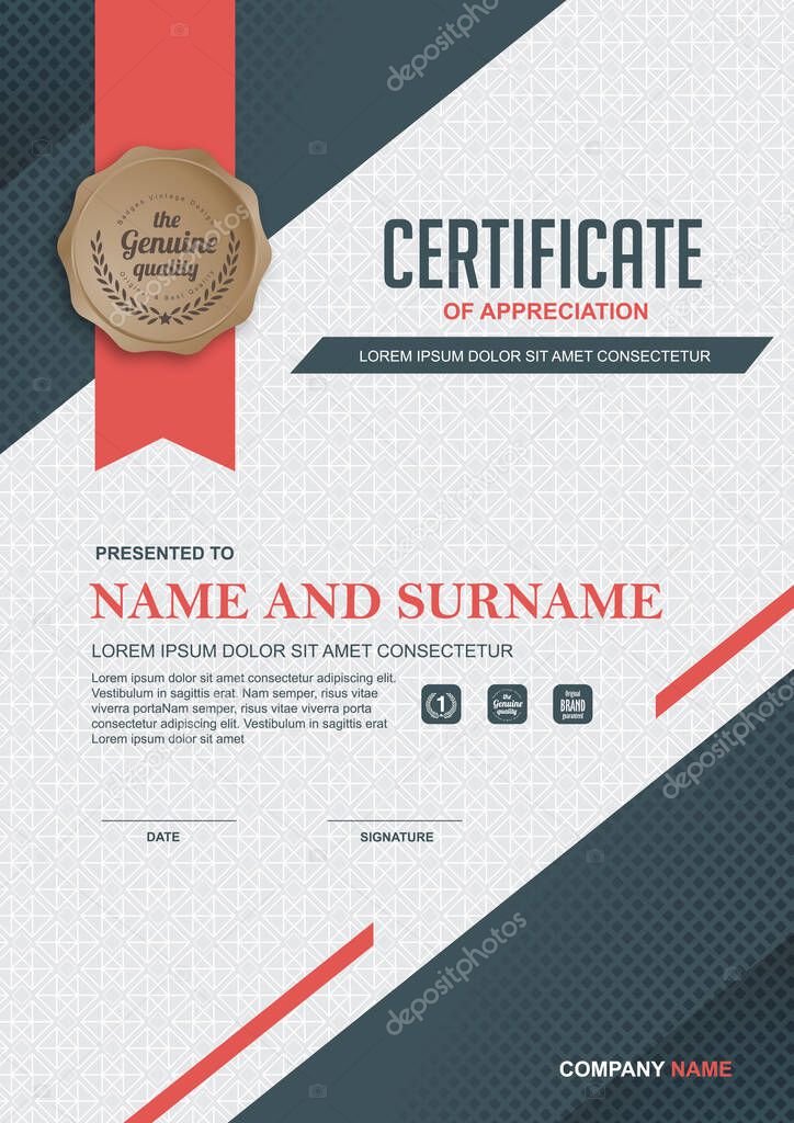 certificate of achievement border vector template