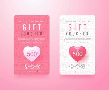 Sevgililer Günü indirimli hediye çeki şablonu.