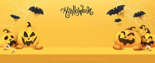 Exibição Produto Sala Mesa Estúdio Banner Halloween Com Espaço Cópia —  Vetores de Stock