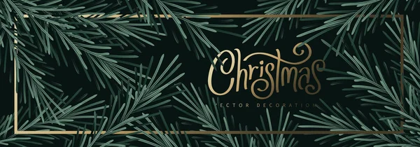 Frohe Weihnachten Und Ein Gutes Neues Jahr Hintergrund Weihnachtsbaum Zweige — Stockvektor