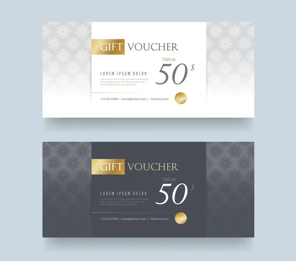 Gift Voucher Template Design — Stock Vector