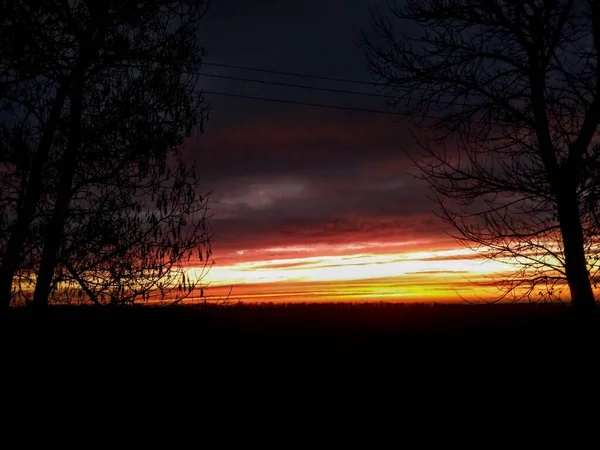 Požární Východ Slunce Ukrajina Krajina Poli — Stock fotografie
