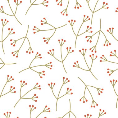 Beyaz arka planda, kışın pürüzsüz bir desen. Kış havası. Vektör el çizimi resimleme.