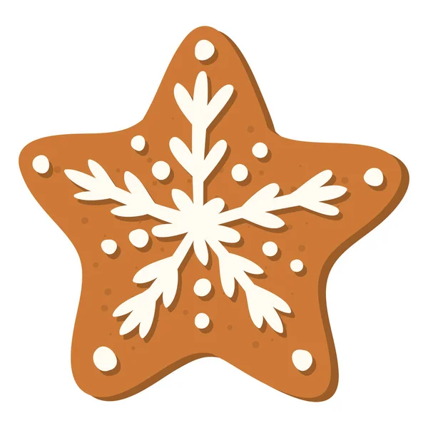 Vector kerstmis peperkoek cooki witte achtergrond. Handgetekende illusie. — Stockvector