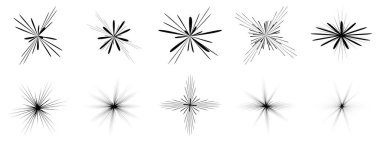 Siluet yıldızları kümesi kar taneleri şekil simgeleri siyah ve beyaz koleksiyon vektörü ve illüstrasyon tasarımı