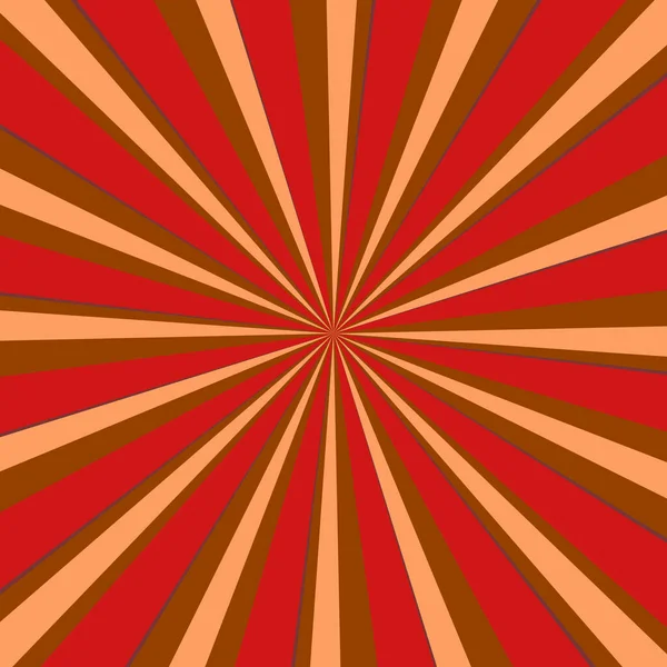 Rouge Jaune Brun Rayons Sunburst Rétro Avec Motif Fond Abstrait — Image vectorielle