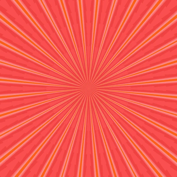 Rayos Rojos Brillantes Sunburst Fractal Con Fondo Abstracto Textura Papel — Vector de stock