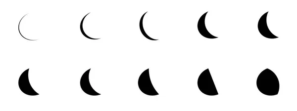 月の星のアイコンコレクション黒と白のセットベクトルとイラスト抽象的な背景パターングラフィックデザインテクスチャ壁紙 — ストックベクタ