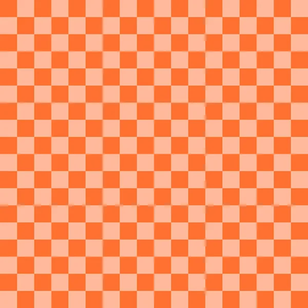 Chessboard Orange Färg Rutig Bakgrund Mönster Sömlös Konsistens Vektor Illustration — Stock vektor