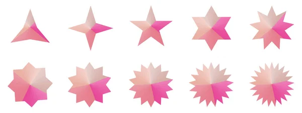 Ensemble Autocollant Star Étiquette Starburst Insignes Lumière Étoilée Forme Élément — Image vectorielle