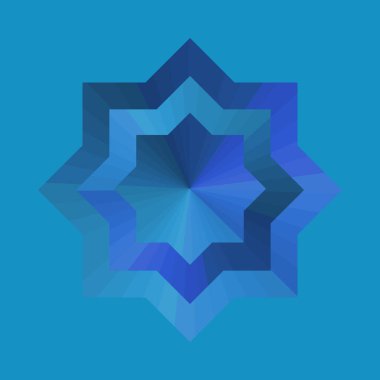 Mandala deseni geometrik, soyut arkaplan dokusu duvar kağıdı, tekstil kumaşı, sanat grafik tasarım vektör çizimi ile kusursuz mavi renk