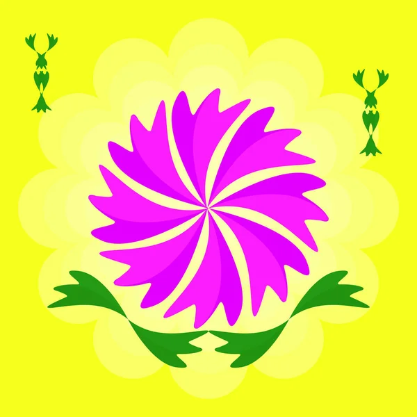 Pétalo Flor Con Hoja Logotipo Bandera Diseño Gráfico Creativo Icono — Vector de stock