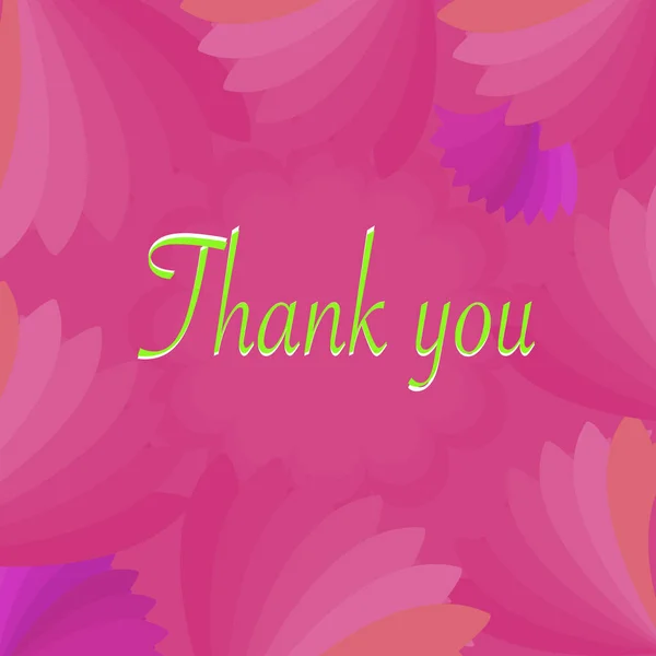 Dank Kaart Met Roze Bloemen Mooie Heldere Kleur Snoepjes Begroeting — Stockvector