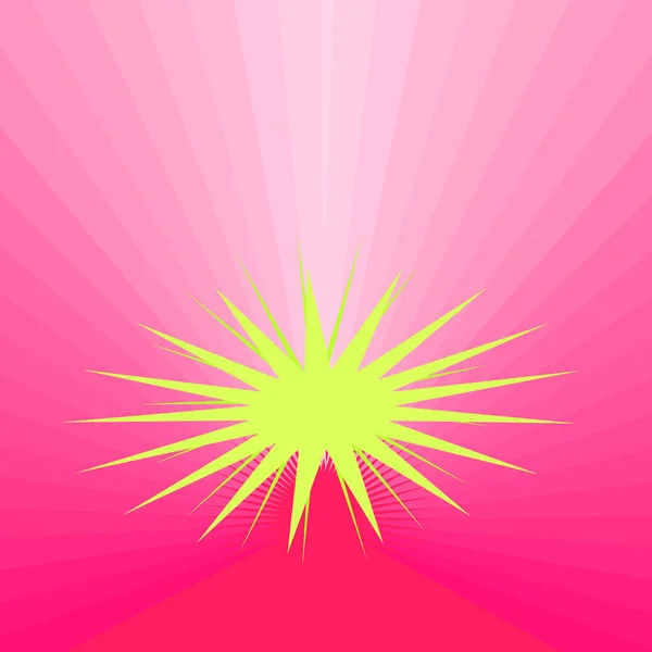 Starburst Sprechblase Auf Rosa Bunten Hintergrund Mit Strahlen Sunburst Fraktale — Stockvektor