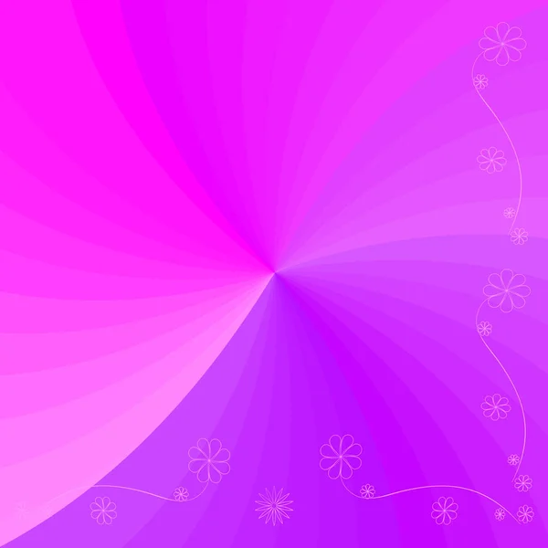 Beau Rose Violet Coloré Fond Abstrait Avec Fleur Doodle Rayons — Image vectorielle