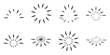 Güneş patlaması yapan siyah yıldız kümesi güneş ışığı çiçeği bitkileri şekil simgeleri element dekorasyonu, soyut arkaplan dokusu duvar kağıdı illüstrasyon