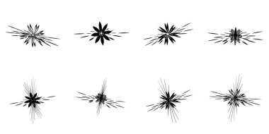 Koleksiyon siyah çiçekleri bitkiler kar taneleri yıldızlar simgeler dekorasyon elementler vektör illüstrasyon soyut arkaplan duvar kağıdı desensiz sanat tasarımı