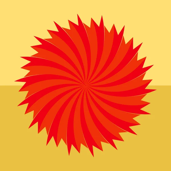 Векторний Помаранчевий Колір Значок Логотип Круглий Променями Вихор Абстрактний Фон — стоковий вектор