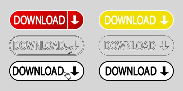 Descargar Icono Botones Para Sitios Web Conjunto Botones Descarga Internet — Vector de stock