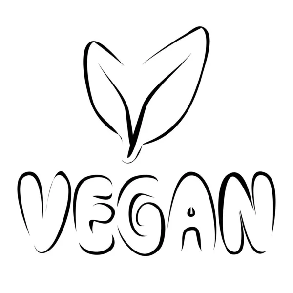 Icono Vegano Símbolo Vegetariano Color Negro Logo Símbolo Del Veganismo — Vector de stock