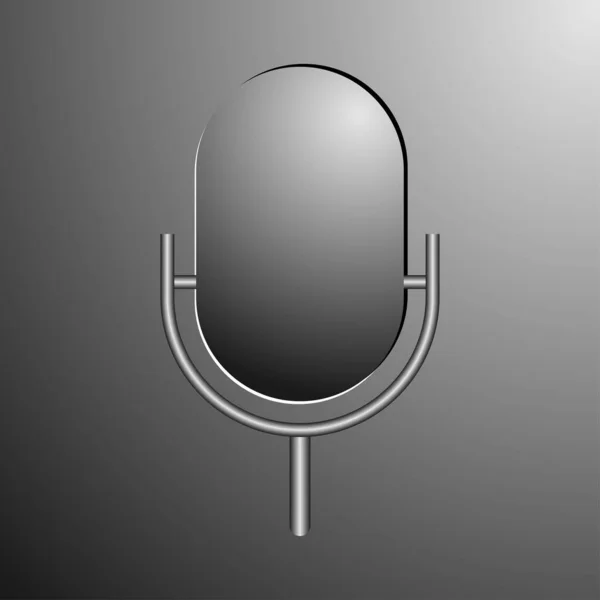 Mikrofon Müzik Stüdyosu Mikrofon Gri Renkli Vektör Gerçekçi Mikrofon Mikrofon — Stok Vektör