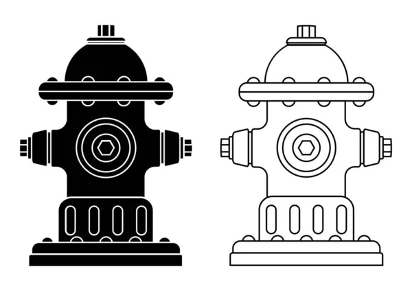 消防栓图标 街道消防栓的字形和轮廓风格 简约的图标孤立在白色背景 矢量说明 — 图库矢量图片