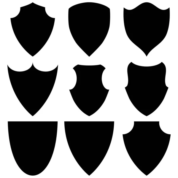 Shield Icon Trendigen Flachen Stil Schilde Verschiedenen Formen Konzeptionelles Symbol — Stockvektor