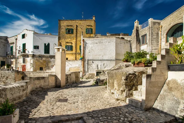 Une Promenade Pensée Vieille Ville Matera Patrimoine Mondial Unesco Italie — Photo