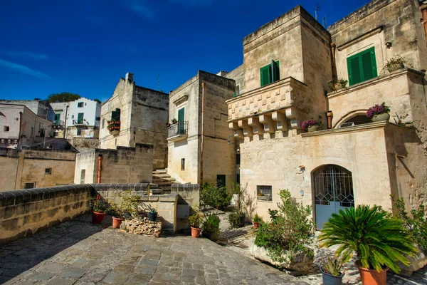 Passeio Pensou Cidade Velha Matera Patrimônio Mundial Unesco Itália — Fotografia de Stock