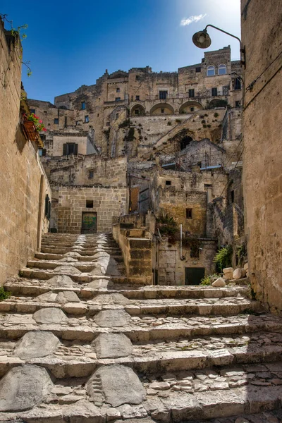 Une Promenade Pensée Vieille Ville Matera Patrimoine Mondial Unesco Italie — Photo