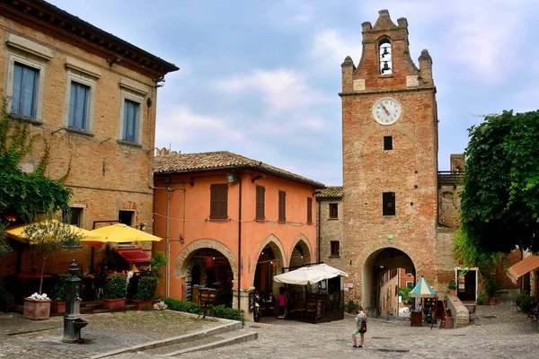 Gradara Pesaro Urbino Marche Itália Acesso Bela Aldeia Medieval Gradara — Fotografia de Stock