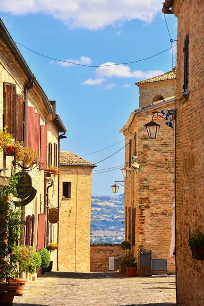Montegridolfo Rimini Emilia Romagna Street Montegridolfo Small Beautiful Village Surrounded — стоковое фото